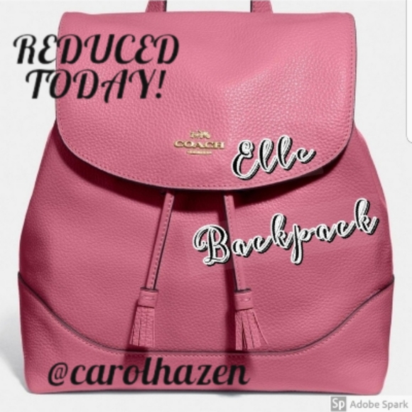 Coach Handbags - $478/$298 NWT ELLE Backpack Rouge/Gold